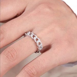 Pave CZ Cuban Link Ring